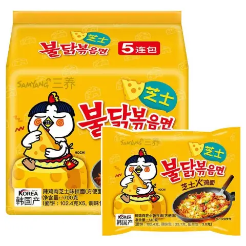 SY Instant Noodle – Buldak Hot  Flavour Ramen Cheese(Bag) 三养火鸡面（芝士味）国产版