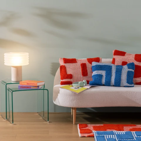 Lampe de table Asti hauteur 36 cm verre argile