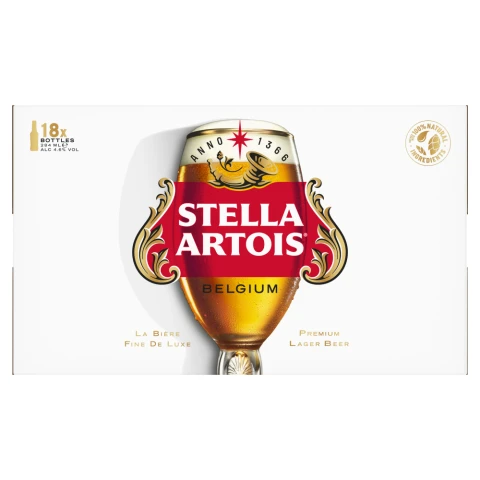 Stella Artois Belgium Premium Lager Beer 18 x 284ml