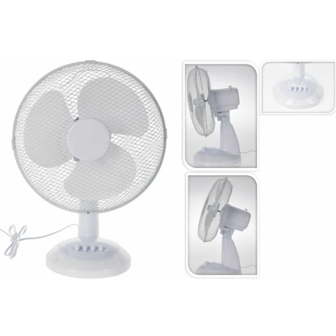 Excellent Electrics EL9000160 Tischventilator, Ø 34 cm, 3 Geschwindigkeiten, weiß, 35 W