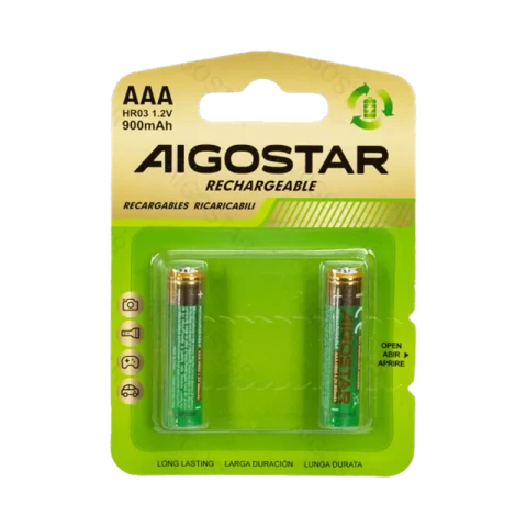 Aigostar Rechargeable Battery AAA 900mAh 1.2V 2pcs