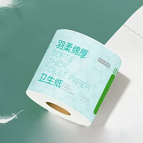 J.Zao Yurou Core Roll Paper - 8 Rolls, 200g Each, 5-Ply Thick Toilet Tissue With Core 8 Rolls Toilet Tissue