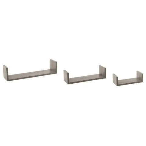 Wandplank Rand Eiken Grijs Set van 3