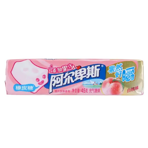 GUMMY CANDY (PEACH FLAVOUR) 47g 阿尔卑斯果然好嚼Q弹夹心白桃味橡皮糖 47g