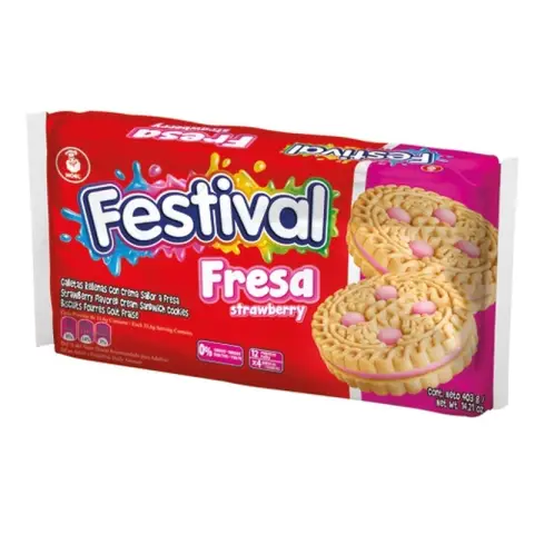 FESTIVAL Strawberry Flavour Cookies  403 gr