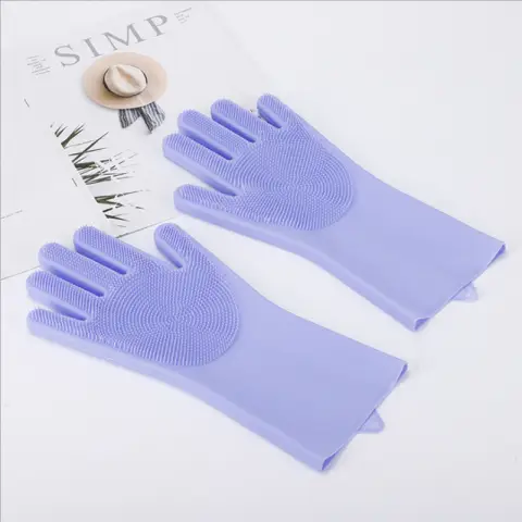 Silikon-Spülhandschuhe, langlebig, verschleißfest, wasserdichte Gummihandschuhe lila lila