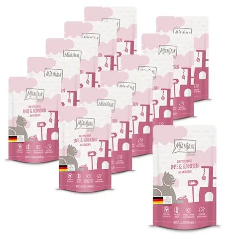 MjAMjAM - Quetschie - DUO van malse eend en sappige kip met wortelen 12 x 125 g