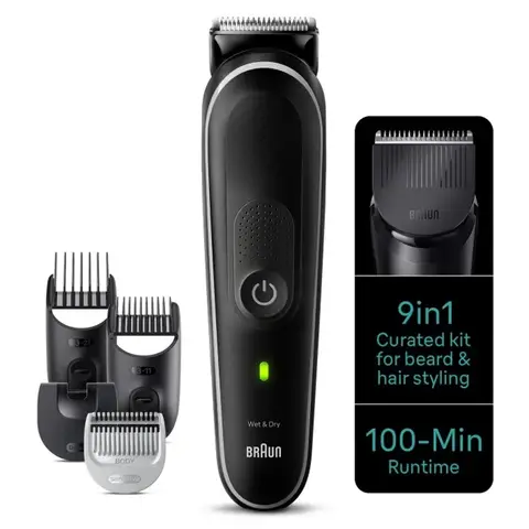 Braun MGK5420 Tondeuse 9-en-1 – Kit de rasage barbe, corps, oreilles et nez