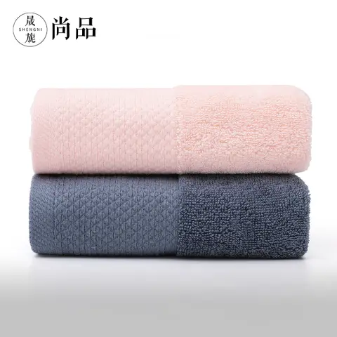 Leli Serviettes en pur coton 5A, serviette de bain antibactérienne pour le visage, coton à longues fibres (rose + bleu)