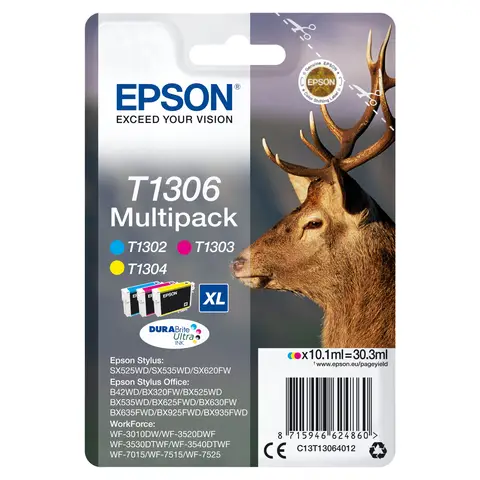 Epson Stag Multipack 3-kleur T1306 DURABrite Ultra Ink