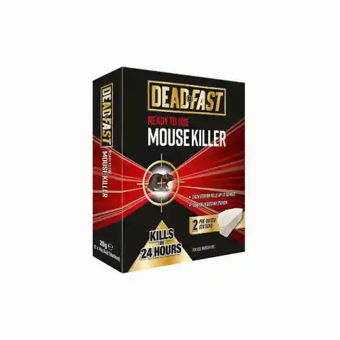Deadfast Mouse Killer Bait Station Twin Pack 2 X 10g