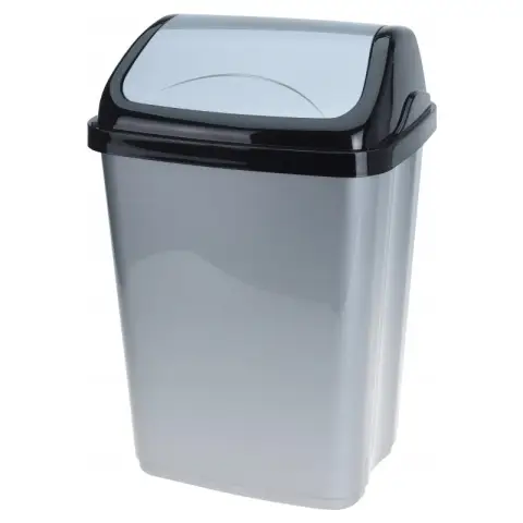 AFVALBAK 16LTR ZWART GRIJS