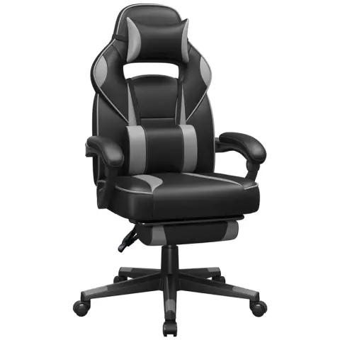 SONGMICS Gaming Chair - Office Chair with Footrest -  Height Adjustable - Ergonomic - Up to 150KG Capacity