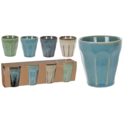 Lot de 4 tasses en grès 250 ml