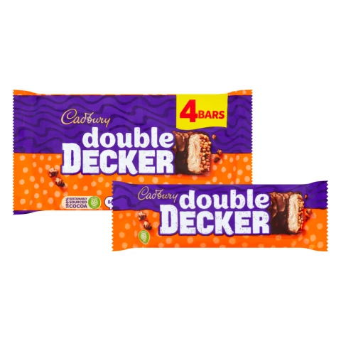 Cadbury Double Decker Chocolate Bar 4 Pack Multipack 174.8g