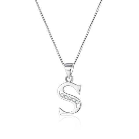 Ever Faith 925 Sterling Silver Initial Necklace CZ 26 Letters Alphabet Personalized Charm Pendant Necklace, Jewellery Gifts for Women Mom Girls Teen Anniversary Birthday Mothers Day Xmas Valentines