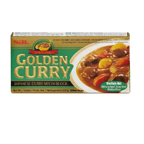 S&B Golden Curry Sauce Mix - Medium Hot (No Meat Contained) 220g S&B 日本金装中辣咖喱 220克