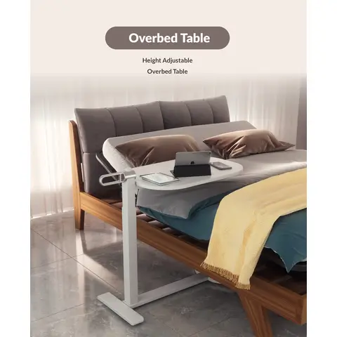 Loctek Heftafel - Zijdelings Verstelbaar Bureau - Wit Wit