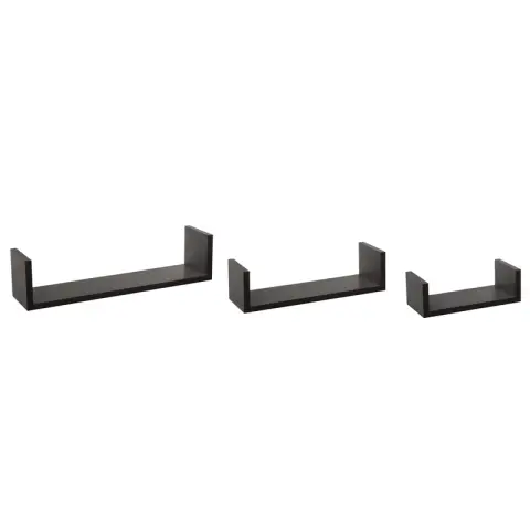 Étagère murale Edge noire, lot de 3