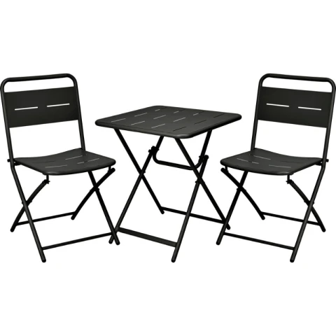 Ensemble de bistrot 3 pièces noir mat