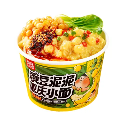 AK Chongqing Pea Noodles (Bowl)- Spicy Hot 105g 阿宽豌豆泥重庆小面-麻辣(碗)105g