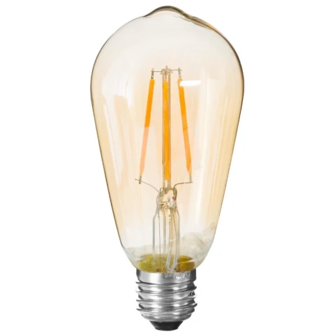 Ampoule LED à filament droit Teardrop ST64 E27 ambre