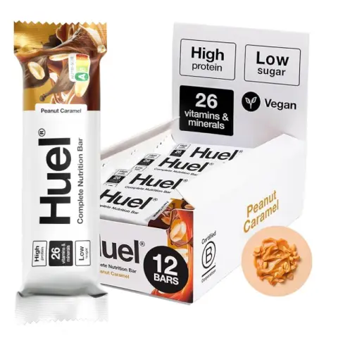 Huel Complete Nutrition Bars, Peanut Caramel, 55g, Pack of 12