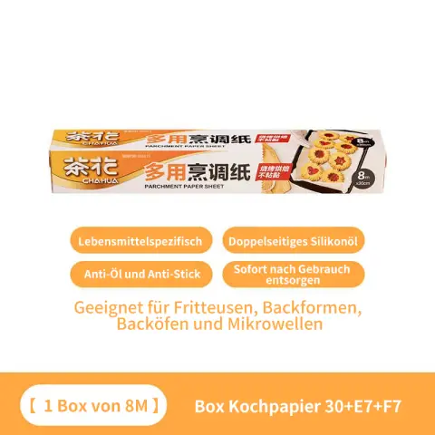 CHAHUA Backpapier 30cmx8m für Airfryer/Mikrowelle (Multifunktion)