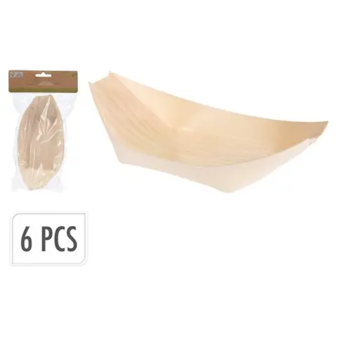 Amusekom van populierenhout - kleine kom voor salade/dressing 185x - 6 stuks