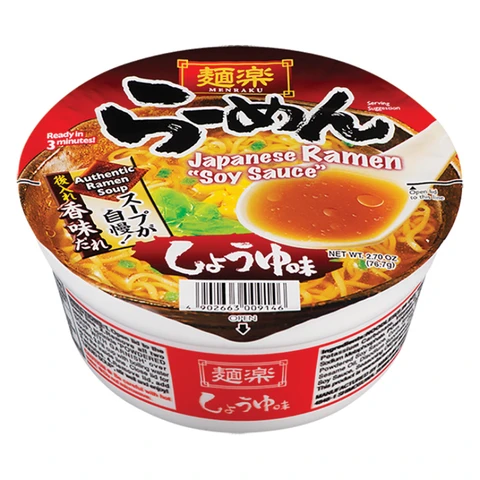 Hikari MENRAKU Cup Ramen Shoyu 76.7g 