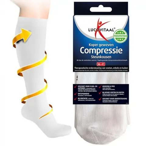 Lucovitaal Compressiesokken met Koper 36–41 Wit