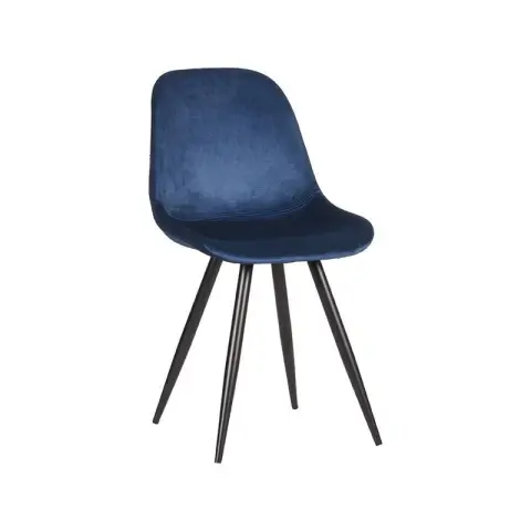 [Set of 2] LABEL51 Dining Chair Capri - Blue - Velvet