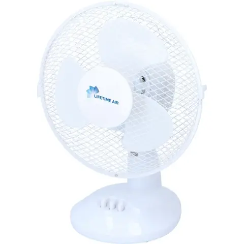 Lifetime Tischventilator Ø23cm 2 Geschwindigkeiten Neigbar Schwenkfunktion 23W Weiß Tischventilator