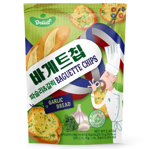 Delief Baguette Chips Petersilie und Knoblauch Geschmack 70g Koriander Knoblauch Geschmack(Best Before2026-01-05)