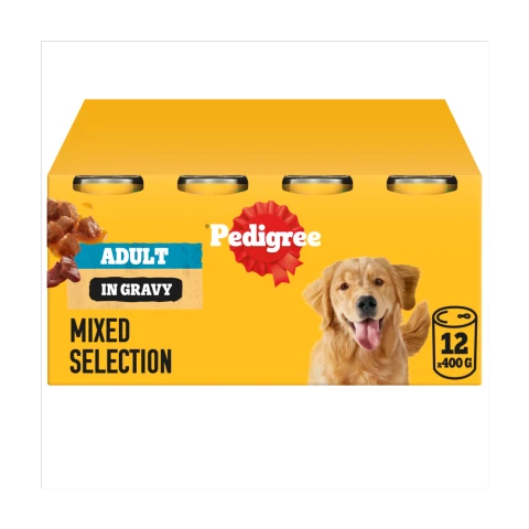PEDIGREE Adult Wet Dog Food Mixed Selection in Gravy 12 x 4g Can
