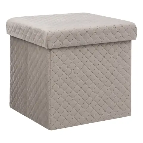 Tabouret pliant en velours et lin 31 x 31 cm