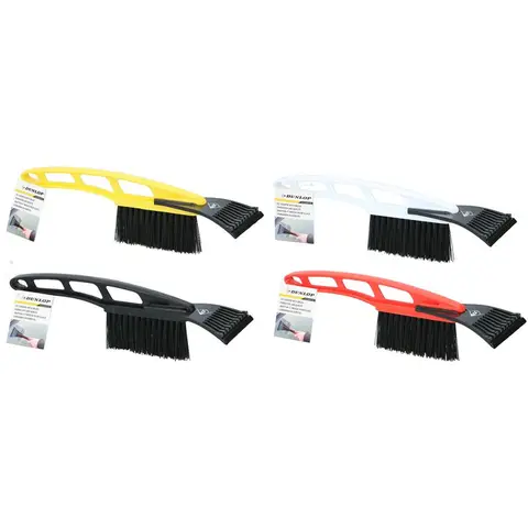 Dunlop IJskrabber en Sneeuwborstel 2-in-1 voor Autoruiten - PP - 4 assorti - 31 cm