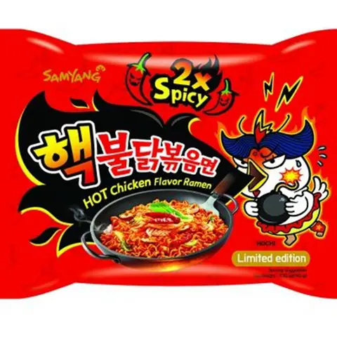 Samyang Instant Noodle – Buldak Hot Flavour Ramen Double Spicy(Bag) 三养火鸡面（双倍辣）国产版