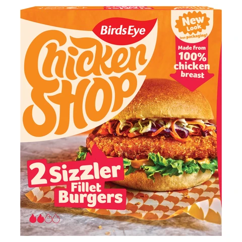 Birds Eye 2 Chicken Shop Sizzler Fillet Burgers 227g