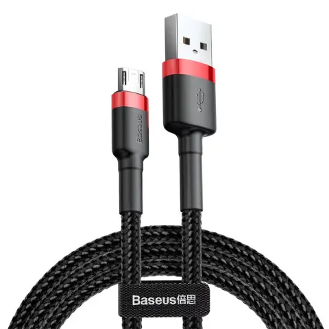 Baseus Cafule Kabel CAMKLF-B91 USB-A / Micro USB 2.4A 1 m - schwarz und rot