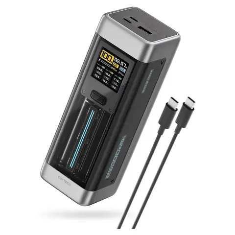 CUKTECH NO.20 Power Bank 25.000mAh, 140W USB C Draagbare Laptop Oplader, 3-Port PD3.1 Snellaad P23 Kleur: Grijs