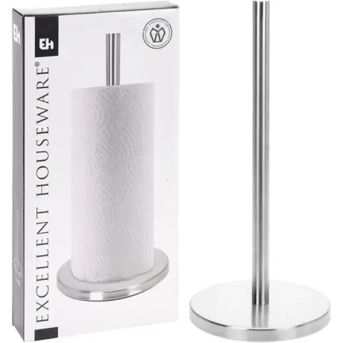Excellent Houseware Porte-rouleau de papier essuie-tout en acier inoxydable 33,5 cm