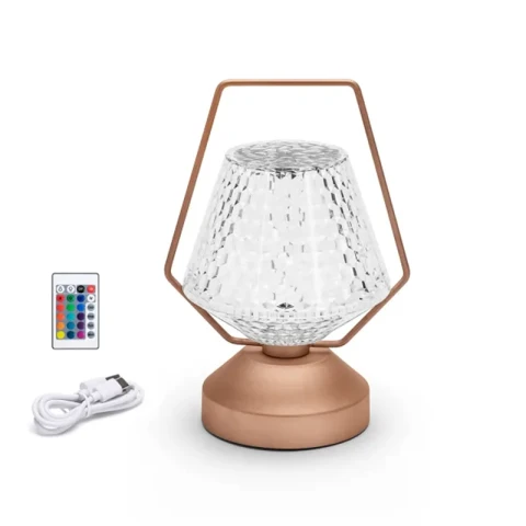 Aigostar LED DRAAGBARE AMBIENT TAFELLAMP MET AFSTANDSBEDIENING 1W RGB/ROSE GOUD