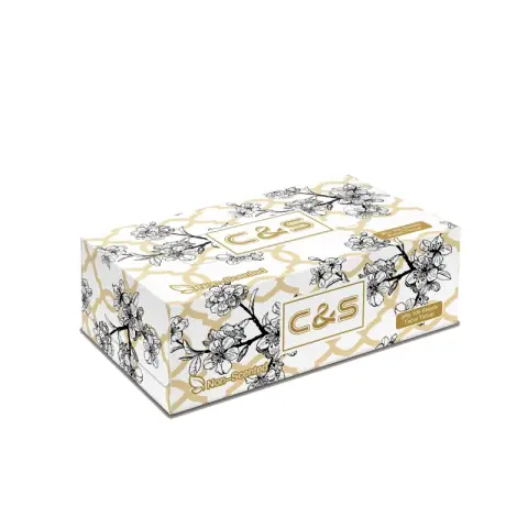 JIEROU Boîte de 106 feuilles de mouchoirs C&S 3 plis (4 boîtes)