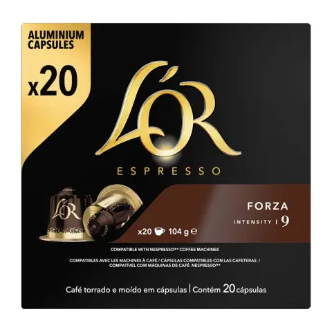 L'OR Espresso Kaffeekapseln Forza 20 Stück
