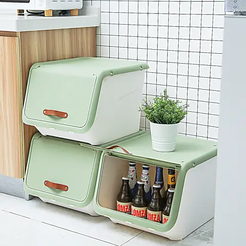 Citylife 禧天龙 Auspicious Dragon Storage Box  - Organizer - PP - White - 3 pcs - 38 x 46 x31 cm Green