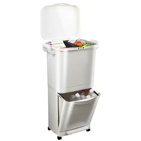 J.ZAO Vertical 2 Compartments Trash Can (45L)