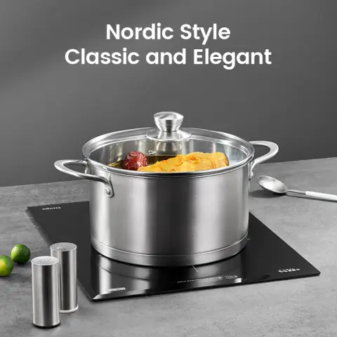 J.Zao 304 Stainless Steel Stock Pot - Thickened and Deep - European Style Soup Pot - Household Soup Pot 22 cm Soup Pot - Spaghetti Pot - 22 cm - No Teflon