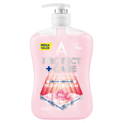 Astonish Protect + Care Anti-Bacterial Handwash Peony Bloom 600ml