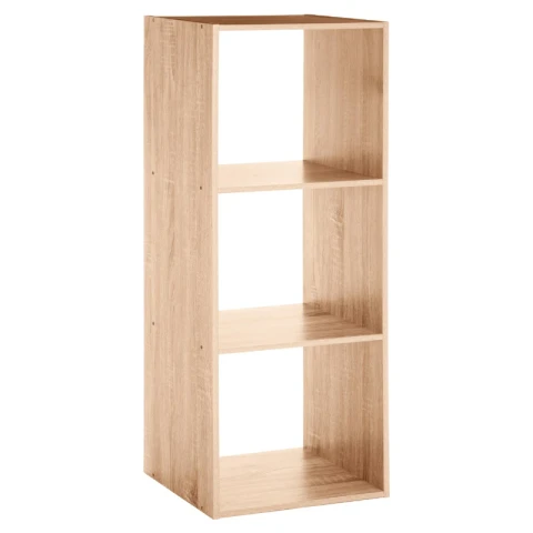 3 compartiments Etagères de bibliothèque de stockage Organisateu- 34,4 x 32 x 100,5 cm